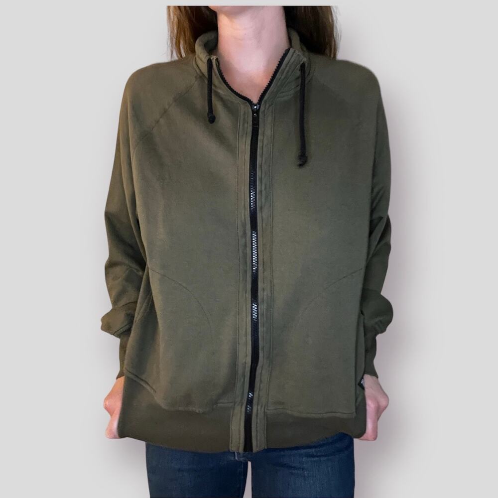 Vintage Army Green Otomix Fill Zip-up Thin Sweatshirt Size Large
